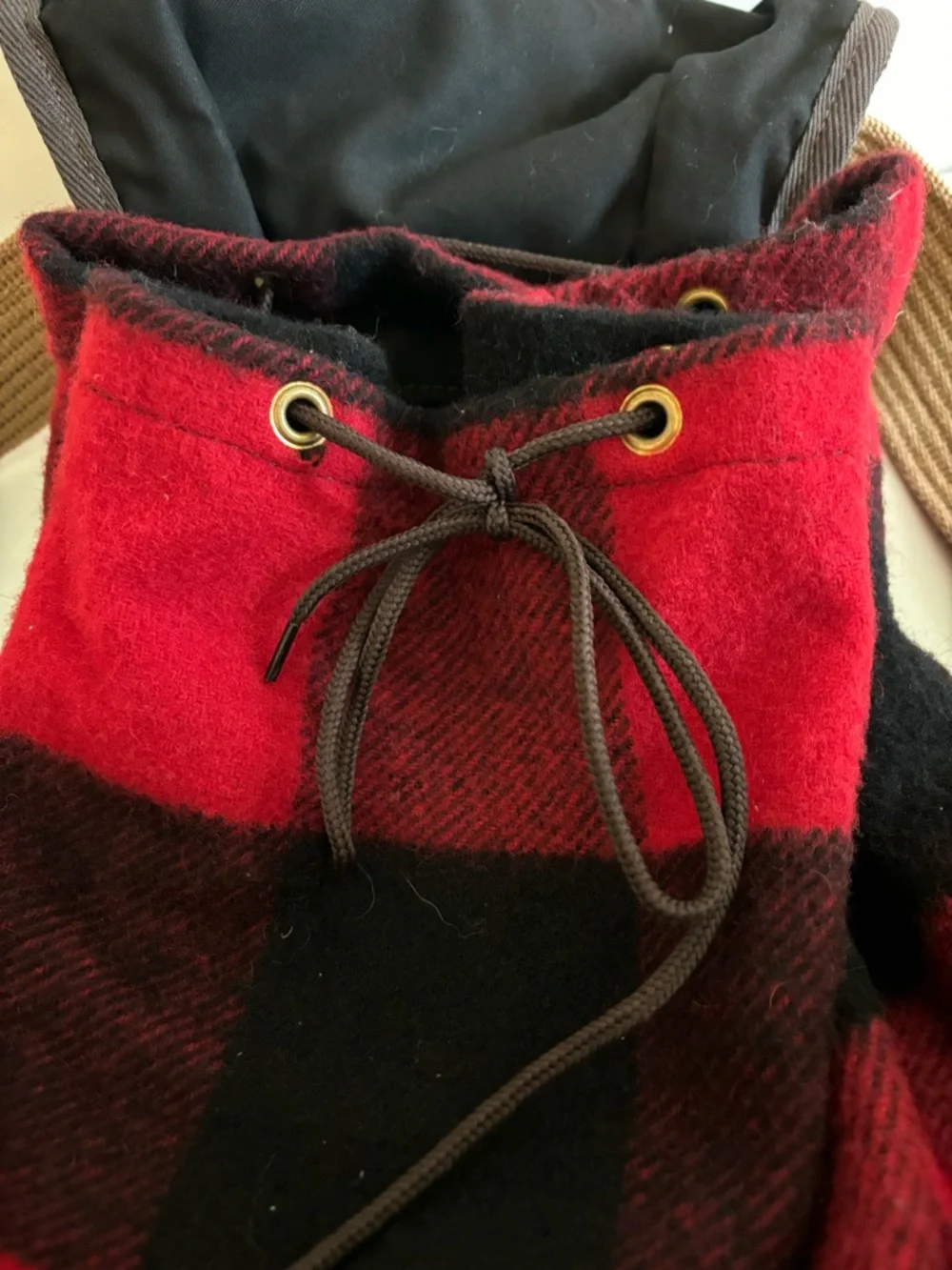Woolrich X Frost River Backpack-Wool Red Buffalo Plaid & Leather-Made in USA